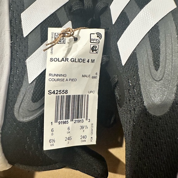 Brand New in box Adidas Unisex Solar Glide Run Shoes Black White Grey NWT Men6.5 - Picture 2 of 7